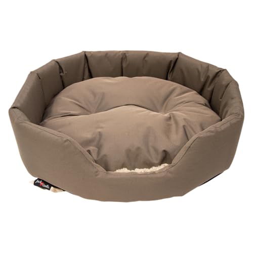 JACK AND VANILLA, Ergonomischer Korb für Haustiere, Memory-Schaum-Polsterung, strapazierfähiger und wasserabweisender Stoff, modernes Design, leicht zu reinigen, Größe M, braune Farbe von JACK AND VANILLA