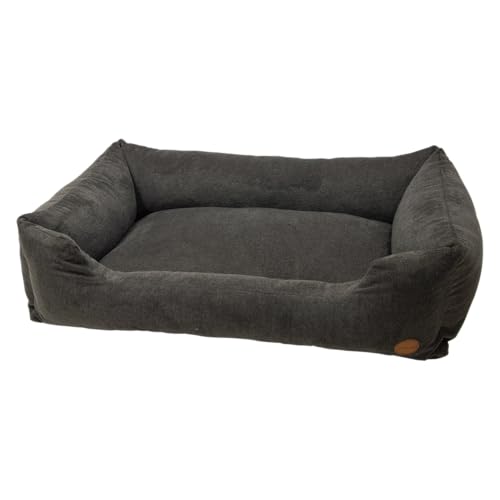 JACK AND VANILLA, Ergonomisches Haustiersofa aus Schaumstoff, modernes dunkelgraues Design, waschbarer Bezug, langlebig und bequem, ideal für Hunde und Katzen, 120 x 82 cm von JACK AND VANILLA