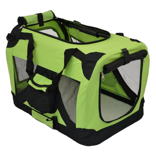 JACK AND VANILLA, Faltbare Haustierhütte, kompaktes und langlebiges Design, optimale Belüftung, leicht zu reinigen, ideal für Reisen, 49 x 34 x 34 cm, grün, Reisemodell von JACK AND VANILLA
