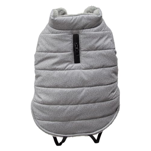 JACK AND VANILLA, Fleecejacke für Hunde, bequem und stilvoll, ideal für Spaziergänge bei kühlem Wetter, perfekte Passform, maschinenwaschbar, Größe S, Grau, 5Th Avenue Dogwalk-Modell von JACK AND VANILLA