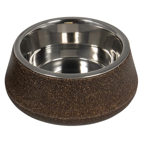 JACK AND VANILLA, Futternapf aus Bambus und rutschfestem Edelstahl für Tiere, Elegantes und ökologisches Design, 850 ml Fassungsvermögen, Ø17 cm, braun, Modell Bon Appetit von JACK AND VANILLA