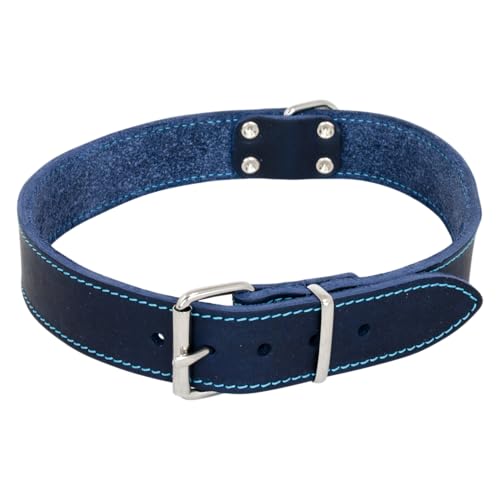 JACK AND VANILLA, Elegante Halskette aus blauem Fettleder für Hund oder Katze, optimaler Komfort, sichere Schnalle, pflegeleicht, 30 mm breit, 70 cm lang, Blaue Farbe, Ledermodell JACK AND VANILLA, Elegante Halskette aus blauem Fettleder für Hund oder Katze, optimaler Komfort, sichere Schnalle, pflegeleicht, 30 mm breit, 70 cm lang, Blaue Farbe, Ledermodell von JACK AND VANILLA