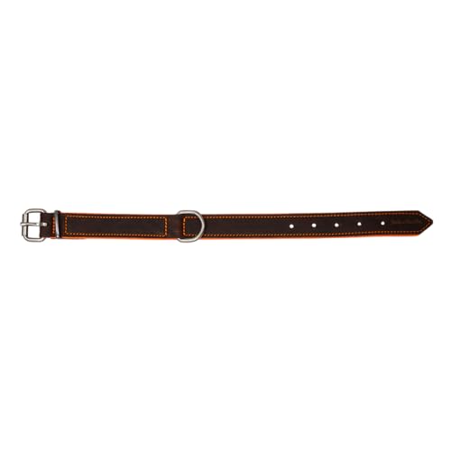 JACK AND VANILLA, Halskette aus echtem Leder für kleine Hunde, Elegantes und modernes Design, verstellbar für optimalen Komfort, 25 mm breit, 40 cm lang, braun-XS, Modell Modena von JACK AND VANILLA
