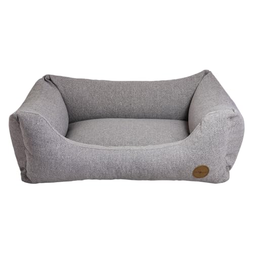 JACK AND VANILLA – Orthopädisches Hundesofa JV Hampton – Innenkorb für ältere Hunde oder Hunde mit empfindlichen Gelenken – Hellgrau, M, 80 x 60 x 25 cm von JACK AND VANILLA