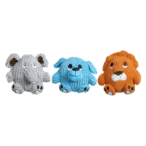 JACK AND VANILLA, Hundeball in Löwen- oder Elefantenform, anregendes und langlebiges Spielzeug, ideal zum Spielen drinnen und draußen, 15 cm Durchmesser, leuchtende Farbe von JACK AND VANILLA