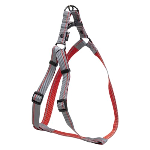 JACK AND VANILLA, Ergonomisches Hundegeschirr, verstellbar, leicht und langlebig, modernes Design mit reflektierenden Streifen für Sicherheit, Größe L, Grau, 20 x 53 – 82 cm, Streifenmuster JACK AND VANILLA, Ergonomisches Hundegeschirr, verstellbar, leicht und langlebig, modernes Design mit reflektierenden Streifen für Sicherheit, Größe L, Grau, 20 x 53 – 82 cm, Streifenmuster von JACK AND VANILLA