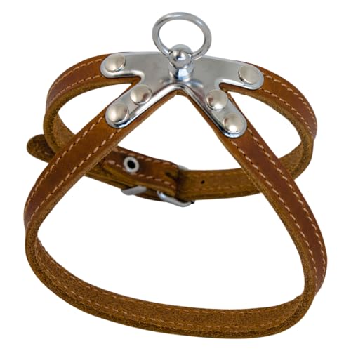 JACK AND VANILLA, Hundegeschirr aus cognacfarbenem Fettleder, Bequeme Passform mit gepolsterten Schultergurten, verstärkte Sicherheit, 10 x 50 cm, Farbe Cognac, Ledermuster JACK AND VANILLA, Hundegeschirr aus cognacfarbenem Fettleder, Bequeme Passform mit gepolsterten Schultergurten, verstärkte Sicherheit, 10 x 50 cm, Farbe Cognac, Ledermuster von JACK AND VANILLA