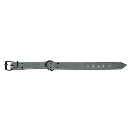 JACK AND VANILLA, großes Halsband für Hunde, Modell Black Label, grau, Größe 50 mm x 60 cm von JACK AND VANILLA