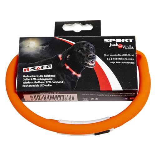 JACK AND VANILLA, Hundehalsband, LED-Modell, Farbe Orange, Größe 20-75 cm JACK AND VANILLA, Hundehalsband, LED-Modell, Farbe Orange, Größe 20-75 cm von JACK AND VANILLA