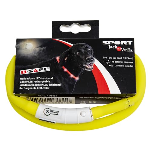 JACK AND VANILLA, Hundehalsband, LED-Modell, gelbe Farbe, Größe 20–75 cm JACK AND VANILLA, Hundehalsband, LED-Modell, gelbe Farbe, Größe 20–75 cm von JACK AND VANILLA