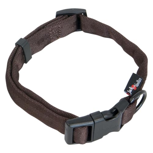 JACK AND VANILLA, Hundehalsband, Modell Comfort Tube Nylon, braune Farbe, Größe 12 mm x 16–24 cm von JACK AND VANILLA