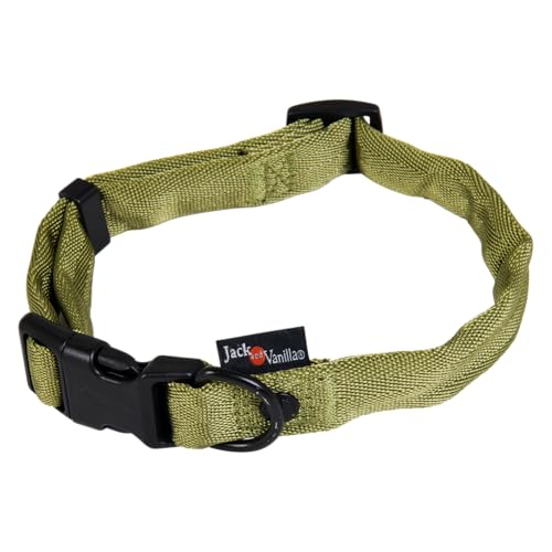JACK AND VANILLA, Strapazierfähiges Nylonhalsband für Hunde, individuelle Passform, optimaler Komfort, verstärkte Sicherheit, grüne Farbe, Größe XL 25 mm, verstellbare Länge 39–65 cm, Modell JACK AND VANILLA, Strapazierfähiges Nylonhalsband für Hunde, individuelle Passform, optimaler Komfort, verstärkte Sicherheit, grüne Farbe, Größe XL 25 mm, verstellbare Länge 39–65 cm, Modell von JACK AND VANILLA