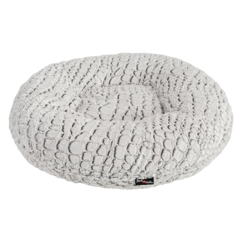 JACK AND VANILLA, Hundekissen, Modell Puff Snakeskin, grau, Größe Ø 70 cm von JACK AND VANILLA
