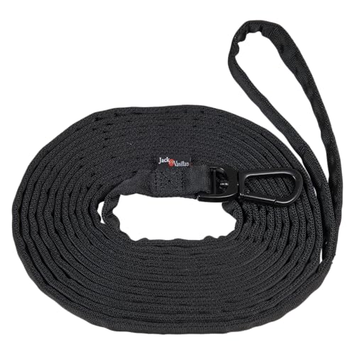 JACK AND VANILLA, Hundeleine, Comfort Tube-Nylonmodell, Schwarze Farbe, Größe 20 mm x 500 cm von JACK AND VANILLA