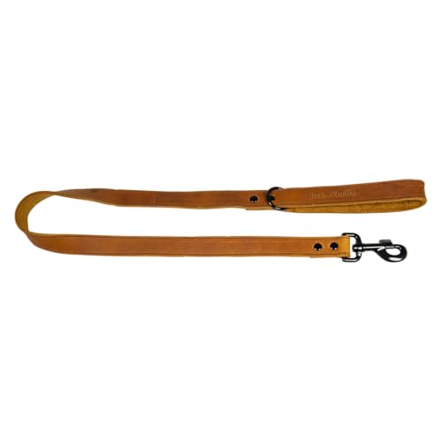 JACK AND VANILLA, Hundeleine, Black Label-Modell, Farbe Cognac, Größe 25 mm x 100 cm von JACK AND VANILLA