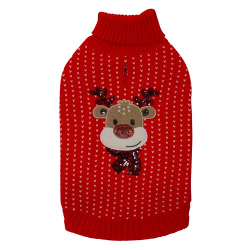 JACK AND VANILLA Roter Rentier-Hundepullover, Partypullover, bequem, maschinenwaschbar, perfekte Passform, alle Größen, L, Rot, 5Th Avenue Dogwalk JACK AND VANILLA Roter Rentier-Hundepullover, Partypullover, bequem, maschinenwaschbar, perfekte Passform, alle Größen, L, Rot, 5Th Avenue Dogwalk von JACK AND VANILLA