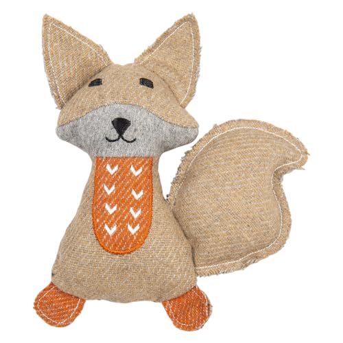 JACK AND VANILLA Hundespielzeug Fuchs aus Holz, REGT zum Spielen an, sicher und langlebig, ideal für die Zahnhygiene, 22 cm, leuchtende Farben, für alle Rassen von JACK AND VANILLA