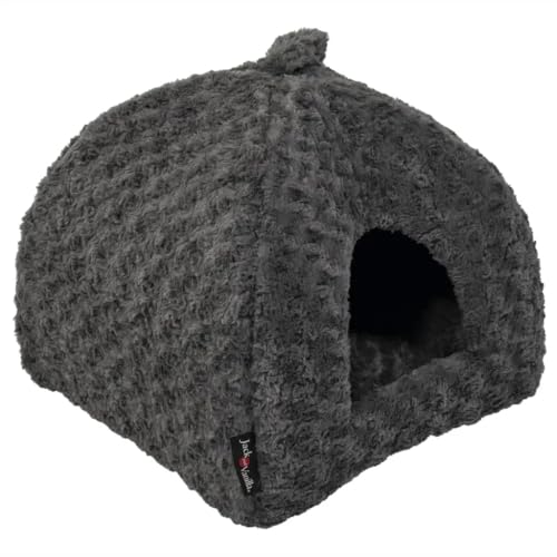 JACK AND VANILLA, Iglu, Hundekorb, Softy-Modell, rosettengraue Farbe, Größe XS, 40 x 40 x 40 cm von JACK AND VANILLA