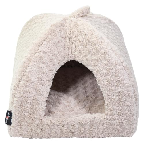 JACK AND VANILLA, Iglu, Hundekorb, Modell Softy, Farbe: Rosette Beige, Größe S, 50 x 50 x 50 cm von JACK AND VANILLA
