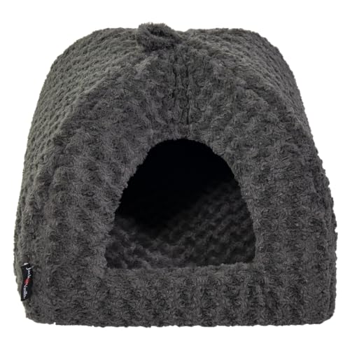 JACK AND VANILLA, Iglu, Hundekorb, Softy-Modell, rosettengraue Farbe, Größe S, 50 x 50 x 50 cm von JACK AND VANILLA