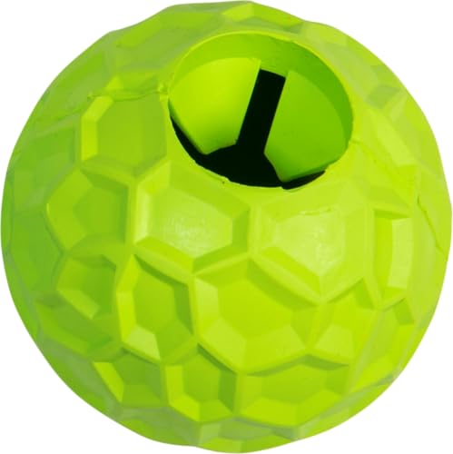 JACK AND VANILLA, interaktiver Ball für Hunde aus strapazierfähigem Gummi, REGT den Spielinstinkt an, leicht zu reinigen, Ø 7,5 cm, grüne Farbe, Gummispielzeugmodell von JACK AND VANILLA
