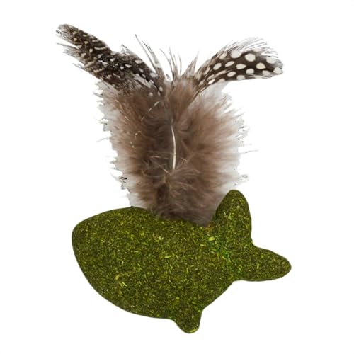 JACK AND VANILLA, Interaktives Delfin-Katzenspielzeug mit Federn, Stimuliert den Jagdinstinkt, 7 cm, Grün/Braun, Integrierte Katzenminze, Kräutermodell JACK AND VANILLA, Interaktives Delfin-Katzenspielzeug mit Federn, Stimuliert den Jagdinstinkt, 7 cm, Grün/Braun, Integrierte Katzenminze, Kräutermodell von JACK AND VANILLA