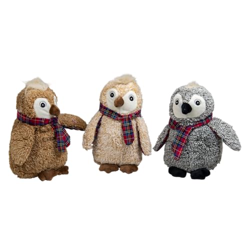 JACK AND VANILLA Interaktives Pinguin-Hundespielzeug, weicher Samt, integrierte Pfeife, ideal für Spiele, 20 cm, bunt, perfekt für kleine bis mittelgroße Hunde von JACK AND VANILLA