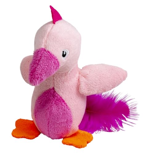 JACK AND VANILLA, Interaktives Spielzeug für Katzen in Form eines rosa Papageis REGT den Jagdinstinkt an, 12 cm, farbenfrohes und langlebiges Design, ideal für aktives Spielen, rosa, Cat Toys-Modell von JACK AND VANILLA