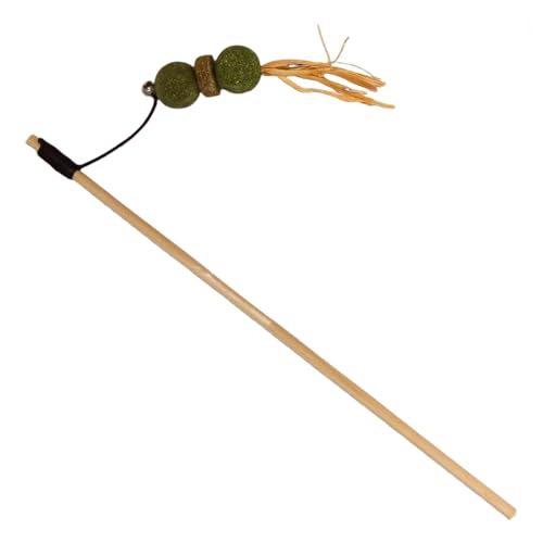 JACK AND VANILLA, Interaktives Katzenspielzeug mit Kugel und Feder, stimuliert den Jagdinstinkt, nachhaltige Materialien, 40 cm, grün/braun, Modell Herbals JACK AND VANILLA, Interaktives Katzenspielzeug mit Kugel und Feder, stimuliert den Jagdinstinkt, nachhaltige Materialien, 40 cm, grün/braun, Modell Herbals von JACK AND VANILLA