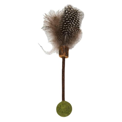 JACK AND VANILLA, Interaktives Katzenspielzeug mit Stock, Katzenminzenball und bunter Feder, Stimuliert den Jagdinstinkt, 15,5 cm, Grün/Braun, Herbals-Modell JACK AND VANILLA, Interaktives Katzenspielzeug mit Stock, Katzenminzenball und bunter Feder, Stimuliert den Jagdinstinkt, 15,5 cm, Grün/Braun, Herbals-Modell von JACK AND VANILLA