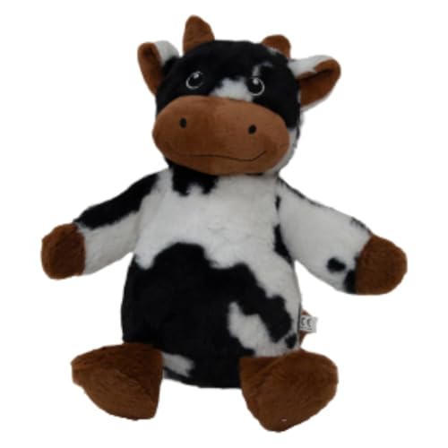 JACK AND VANILLA, Interaktives Kuscheltier in Kuh-Form, 18 cm, ideal für Hunde und Katzen, integrierter Quietscher, weiche und strapazierfähige Materialien, maschinenwaschbar, Braun von JACK AND VANILLA