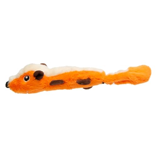 JACK AND VANILLA Langlebiges, weiches, interaktives Hunde- oder Katzenspielzeug „Orange Fox“ mit integrierter Pfeife, ideal zum Spielen und Kuscheln, 24 cm, Orange von JACK AND VANILLA