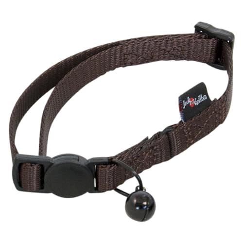 JACK AND VANILLA, braunes Kätzchenhalsband aus Nylon, verstellbar von 17 bis 24 cm, mit sicherem Verschluss und reflektierenden Details für mehr Sicherheit, 10 mm, braun, Nylonmodell JACK AND VANILLA, braunes Kätzchenhalsband aus Nylon, verstellbar von 17 bis 24 cm, mit sicherem Verschluss und reflektierenden Details für mehr Sicherheit, 10 mm, braun, Nylonmodell von JACK AND VANILLA