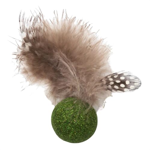 JACK AND VANILLA, Katzenminzenball mit interaktiver Feder, stimuliert den Jagdinstinkt, 100% natürlich, 5 cm, Farbe grün/braun, ideal für das Wohlbefinden Ihrer Katze, Modell Herbals JACK AND VANILLA, Katzenminzenball mit interaktiver Feder, stimuliert den Jagdinstinkt, 100% natürlich, 5 cm, Farbe grün/braun, ideal für das Wohlbefinden Ihrer Katze, Modell Herbals von JACK AND VANILLA