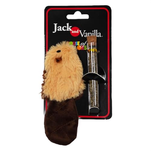 JACK AND VANILLA, Katzenspielzeug in Form eines Bibers mit Katzenminze, wiederaufladbar, 10,5 cm, Farbe Braun, stimuliert die Aktivität und das Wohlbefinden Ihrer Katze, Spielzeugmodell JACK AND VANILLA, Katzenspielzeug in Form eines Bibers mit Katzenminze, wiederaufladbar, 10,5 cm, Farbe Braun, stimuliert die Aktivität und das Wohlbefinden Ihrer Katze, Spielzeugmodell von JACK AND VANILLA
