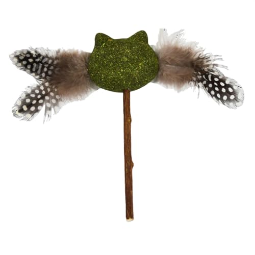 JACK AND VANILLA, Katzenspielzeug mit Katzenminze und Matatabi, attraktives Katzenkopf-Design, 15 cm, grün/braun, Modell Herbals JACK AND VANILLA, Katzenspielzeug mit Katzenminze und Matatabi, attraktives Katzenkopf-Design, 15 cm, grün/braun, Modell Herbals von JACK AND VANILLA