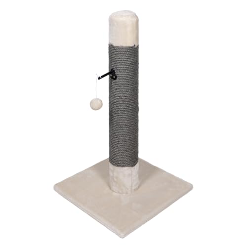 JACK AND VANILLA, Kratzbaum Kompaktes und modernes Design für Katzen, multifunktional und langlebig, pflegeleicht, Maße 40 x 40 x 75 cm, cremegraue Farbe, Kratzbaummodell von JACK AND VANILLA