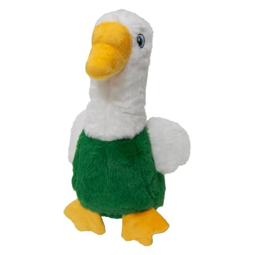 JACK AND VANILLA, Kuscheltier Ente mit Squeeker für Hunde und Katzen, Spielzeug aus weichem und langlebigem Stoff, stimuliert das Spiel, Größe 18 cm, Gelb, für alle Rassen von JACK AND VANILLA