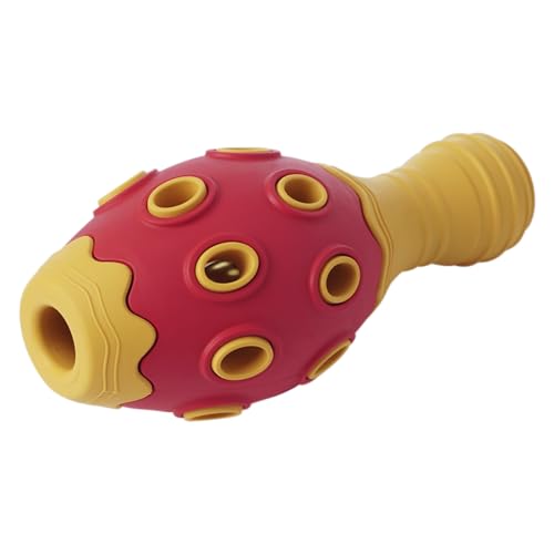 JACK AND VANILLA Robustes Hundespielzeug aus Gummi – Lustiges kielförmiges Design – Leicht zu reinigen – Fördert die Interaktion – Größe 15,2 cm – Rot und Gelb von JACK AND VANILLA