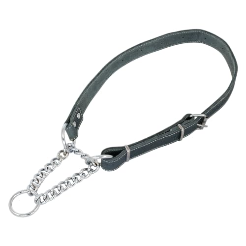 JACK AND VANILLA, Martingale-Halskette aus grauem Leder, verstellbar von 35 bis 50 cm, Robustes und Elegantes Design, optimale Kontrolle für Hunde, pflegeleicht, 16 mm, grau, Ledermuster JACK AND VANILLA, Martingale-Halskette aus grauem Leder, verstellbar von 35 bis 50 cm, Robustes und Elegantes Design, optimale Kontrolle für Hunde, pflegeleicht, 16 mm, grau, Ledermuster von JACK AND VANILLA