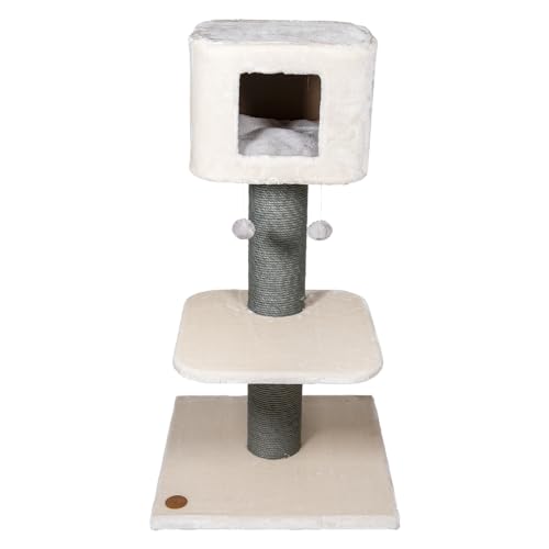 JACK AND VANILLA, Moderner Kratzbaum für Katzen, Elegantes Design in Creme und Grau, multifunktional mit Ruhe- und Spielbereichen, Maße 60 x 60 x 115 cm, Kratzbaummodell JACK AND VANILLA, Moderner Kratzbaum für Katzen, Elegantes Design in Creme und Grau, multifunktional mit Ruhe- und Spielbereichen, Maße 60 x 60 x 115 cm, Kratzbaummodell von JACK AND VANILLA