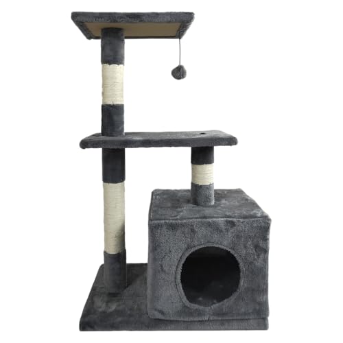 JACK AND VANILLA, Moderner Kratzbaum für Katzen, Elegantes und langlebiges Design, ideal zum Kratzen und Ausruhen, Maße 50 x 30 x 80 cm, grau, Kratzbaummodell JACK AND VANILLA, Moderner Kratzbaum für Katzen, Elegantes und langlebiges Design, ideal zum Kratzen und Ausruhen, Maße 50 x 30 x 80 cm, grau, Kratzbaummodell von JACK AND VANILLA