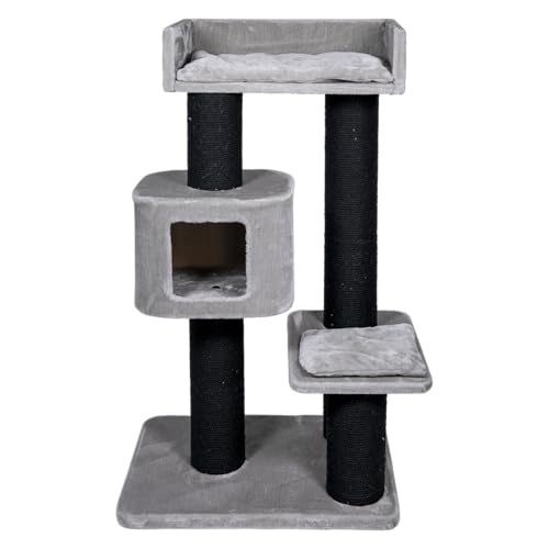 JACK AND VANILLA, Moderner Kratzbaum für Katzen, Elegantes und langlebiges Design, ideal zum Kratzen und Spielen, Maße 70 x 50 x 120 cm, grau, Kratzbaummodell JACK AND VANILLA, Moderner Kratzbaum für Katzen, Elegantes und langlebiges Design, ideal zum Kratzen und Spielen, Maße 70 x 50 x 120 cm, grau, Kratzbaummodell von JACK AND VANILLA