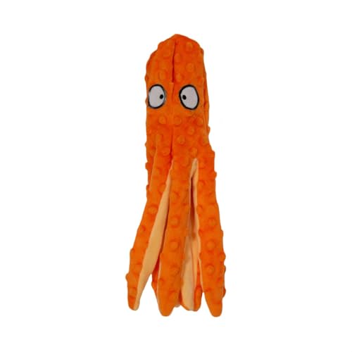 JACK AND VANILLA, Octopus Plüschspielzeug für Hunde, interaktives Spielzeug, 32 cm, Orange, stimuliert Spielinstinkte, Verschiedene Texturen, maschinenwaschbar, ideal für mittelgroße Hunde, Bubble JACK AND VANILLA, Octopus Plüschspielzeug für Hunde, interaktives Spielzeug, 32 cm, Orange, stimuliert Spielinstinkte, Verschiedene Texturen, maschinenwaschbar, ideal für mittelgroße Hunde, Bubble von JACK AND VANILLA