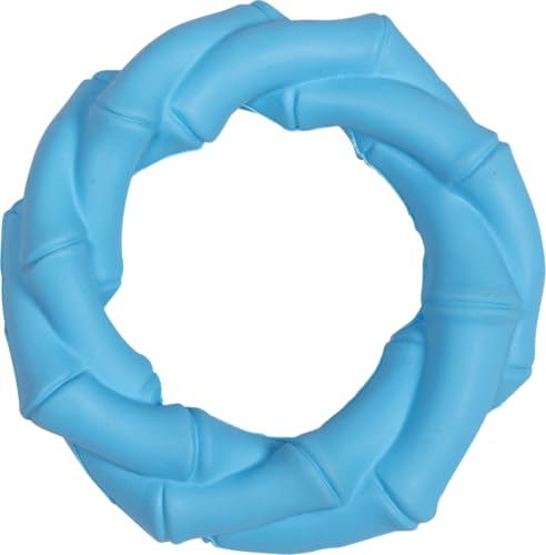 JACK AND VANILLA, langlebiger Gummiring für Hunde, ergonomisches Design, ideal für interaktive Spiele, leicht zu reinigen, Durchmesser 10,5 cm, hellblaue Farbe, Gummispielzeugmodell von JACK AND VANILLA