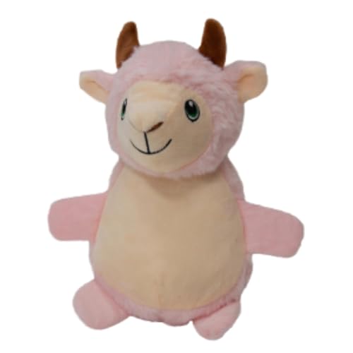 JACK AND VANILLA, Schmusetuch in Form eines Schafs mit Squeeker und Crunchy-Textur, ideal für Hunde und Katzen, leicht zu reinigen, 18 cm, weich, rosa, für alle Rassen von JACK AND VANILLA