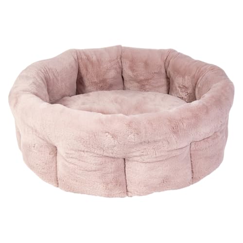 JACK AND VANILLA, Sehr bequemer Korb für Tiere, Elegantes und modernes, weicher und strapazierfähiger Stoff, waschbar, ideal für drinnen und draußen, Größe M, rosa, 70 x 70 x 26cm, Softy-Modell von JACK AND VANILLA