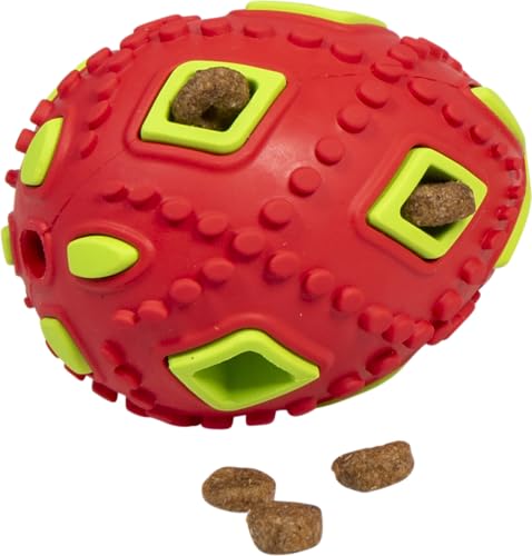 JACK AND VANILLA, buntes Eier-Snack-Spielzeug aus Gummi für Hunde/Katzen, ungiftig und langlebig, attraktives Design, leicht zu reinigen, 8 cm, Orange/Grün, Modellspielzeug aus Gummi von JACK AND VANILLA