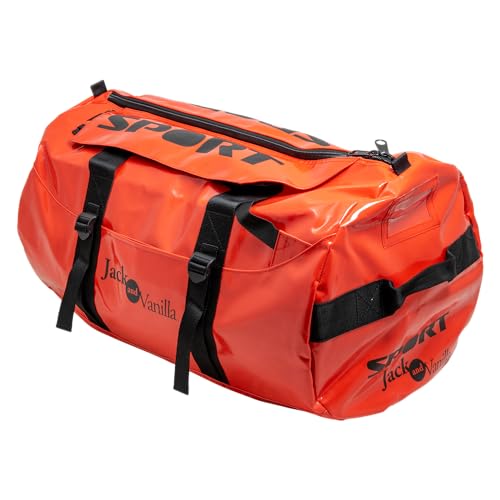 JACK AND VANILLA, Sporttasche für Hunde und Katzen, wasserabweisend, ergonomisch mit Außentaschen, ideal für Reisen, Maße 60 x 37 x 37 cm, Farbe Rot von JACK AND VANILLA