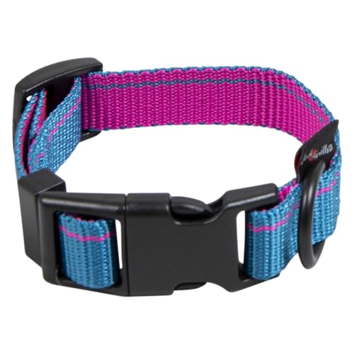 JACK AND VANILLA, Stilvolles, verstellbares Halsband für Hunde und Katzen, modernes Design, langlebig und bequem, Sicherheitsschnalle, leicht zu reinigen, Größe S 15 mm, Blaue 18–26cm, Streifenmuster JACK AND VANILLA, Stilvolles, verstellbares Halsband für Hunde und Katzen, modernes Design, langlebig und bequem, Sicherheitsschnalle, leicht zu reinigen, Größe S 15 mm, Blaue 18–26cm, Streifenmuster von JACK AND VANILLA